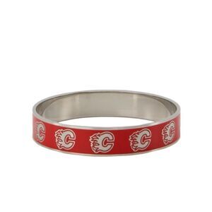 New In Box NHL‎ Team Logo Jewelry Calgary Flames One Size Enamel Bracelet